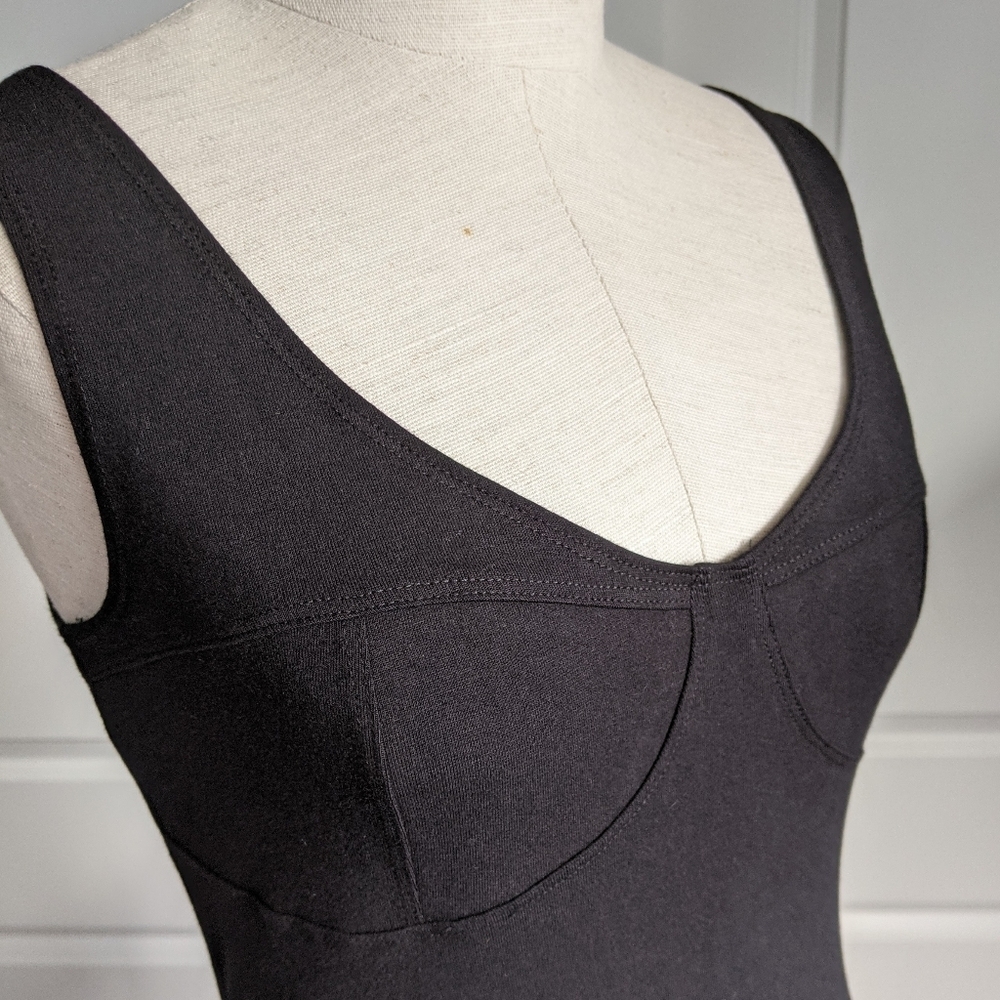 Reformation Dress Braun Bodycon Fitted Scoop Neck Sleeveless Midi Black L NWT - Picture 4 of 13